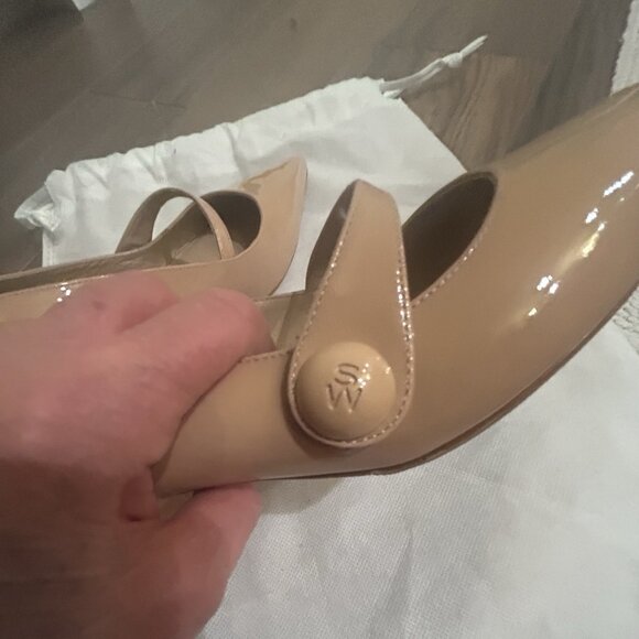 Stuart Weitzman Pointed Toe Mary Jane Slingback Pump - Picture 6 of 7